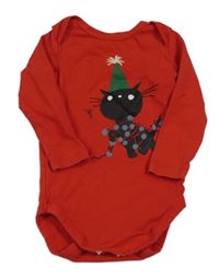 Červené body s kočkou hema