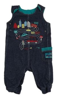 Tmavomodré laclové tepláky s obrázky George