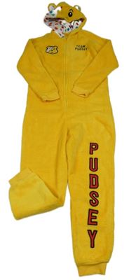 Žlutá chlupatá kombinéza a kapucí - Pudsey George