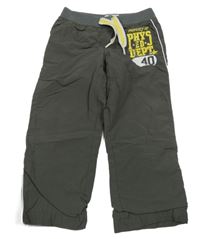 Tmavošedé šusťákové podšité kalhoty s nápisem Old Navy