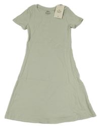 Nové - mintové žebrované šaty H&M