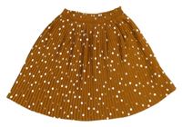 Hnědá puntíkatá skládaná sukně okaidi 