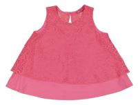 Neonově růžový krajkový top Yd.