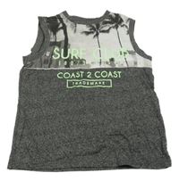 Antracitové melírované sportovní tílko s nápisem Yigga