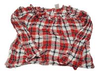 Červeno-bílo-černá kostkovaná halenka Pep&Co