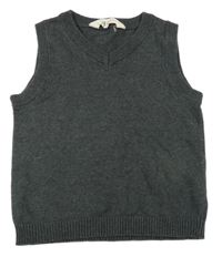 Tmavošedá lehká pletená vesta H&M