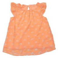 Neonově oranžová šifonová tunika s kvítky H&M