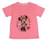 Neonově růžové sportovní tričko s Minnie 