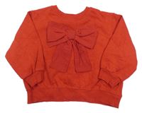 Červená oversize mikina s mašlí H&M