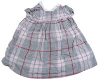 Šedo-růžové kostkované šaty Little nutmeg