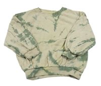 Béžovo-zelená batikovaná mikina George