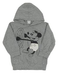 Šedá lehká mikina s Mickeym a kapucí 