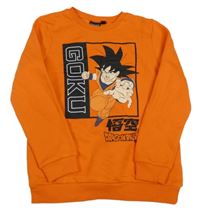 Oranžová mikina s chlapcem a nápisy - Dragonball