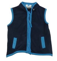 Tmavomodrá fleecová propínací vesta Topomini