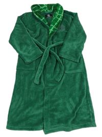 Zelený plyšový župan s čtyřlístkem 