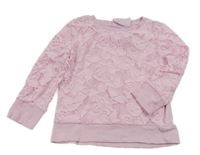 Světlerůžová mikina s krajkou Yd.