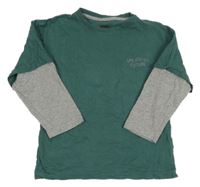 Zeleno-šedé triko s nápisem M&Co.