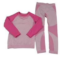 2set - Růžové funkční triko + funkční legíny Crivit