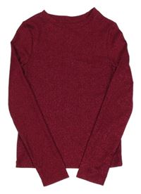 Vínové třpytivé crop tirko F&F