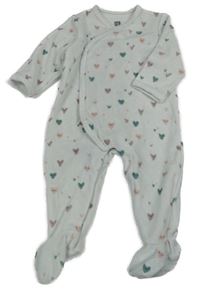 Bílý sametový zavinovací overal se srdíčky 