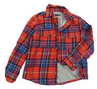 Červeno-modrá kostkovaná podšitá košile Next