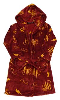 Vínovo-žlutý plyšový župan s kapucí - Harry Potter 