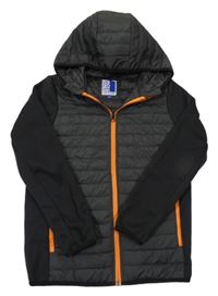 Antracitovo-černá šusťákovo/softshellová bunda s kapucí Jack & Jones