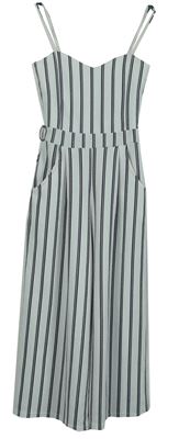 Dámský bílo-tmavomodrý pruhovaný culottes kalhotový overal Quiz 