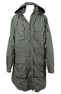 Dámská šedá plátěná podzimní parka s kapucí Up2Fashion 