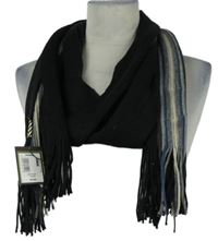 Nové - Pánská černo-modrá pruhovaná šála s třásněmi Smith&Jones 