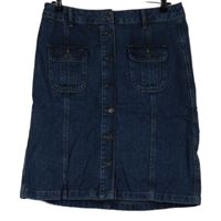 Dámská tmavomodrá riflová propínací sukně Denim 