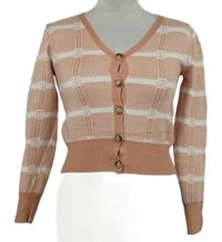 Dámský růžovo-bílý kostkovaný crop svetr Shein 