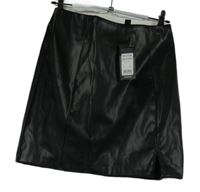 Nové - Dámská černá koženková sukně New Look 