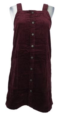 Dámské vínové sametovo/manšestrové šaty 