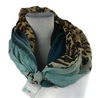 Nové - Dámská modro-vzorovaná límcová šála 