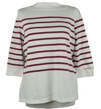 Dámské bílo-vínové pruhované triko C&A