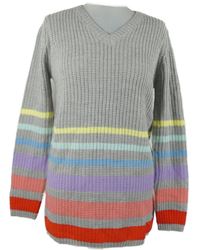 Dámský šedo-pruhovaný svetr Studio 