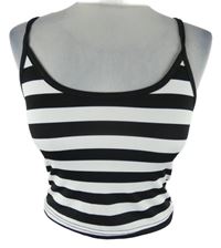 Dámský černo-bílý pruhovaný crop top Shein 