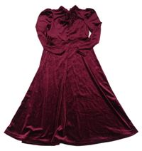 Vínové sametové šaty zn. Shein