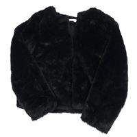 Černý kožešinový podšitý crop cardigan H&M