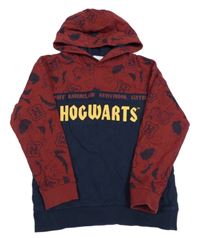 Vínovo-tmavomodrá mikina Harry Potter s kapucí 