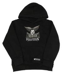 Černá mikina s klaunem a kapucí 