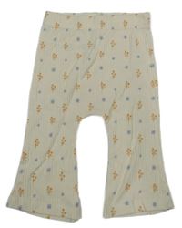 Bílé žebrované lehké tepláky s kytičkami George