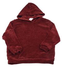 Vínový žinylkový svetr s kapucí H&M