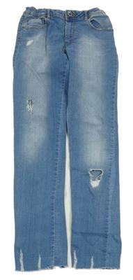 Modré slim rifle s prošoupáním Zara