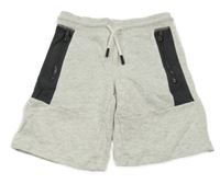 Světlošedo-tmavošedé melírované teplákové kraťasy C&A