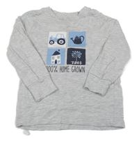 Šedé melírované triko s obrázky Topolino