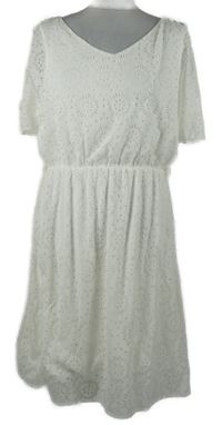 Dámské bílé děrované šifonové šaty Lola Liza