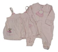 Nové - 2set - Světlerůžový overal + propínací top 