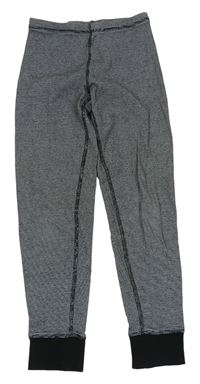 Černo-šedé proužkaté pyžamové kalhoty H&M